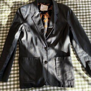 Anthropologie Faux Leather Blazer